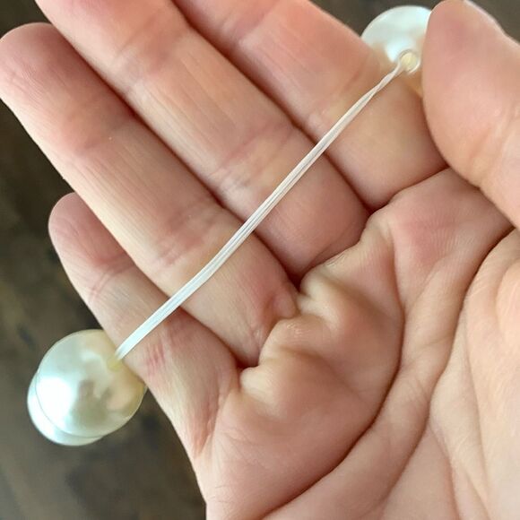 Large Faux Pearl Elastic Stretch Bracelet Glam Hair Tie for Women NEW - Picture 8 of 10